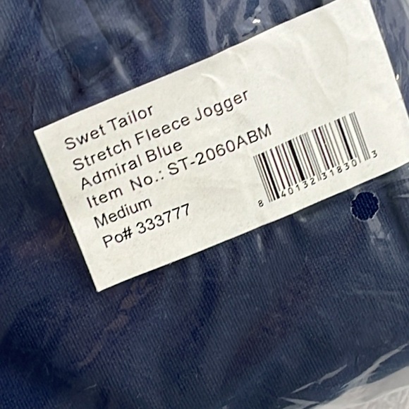 NEW Swet Tailor M Stretch Fleece Jogger Sweatpants Admiral Blue Cotton Blend Poc - Picture 4 of 11